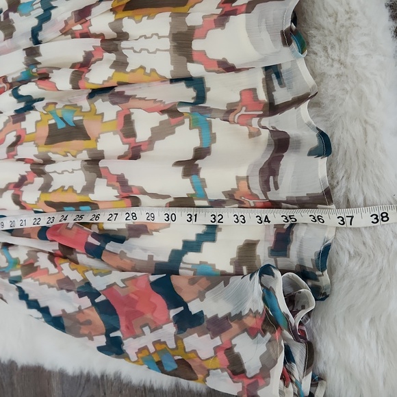 French Connection Abstract Silk Trimmed Empire Spring Dress - Picture 6 of 11